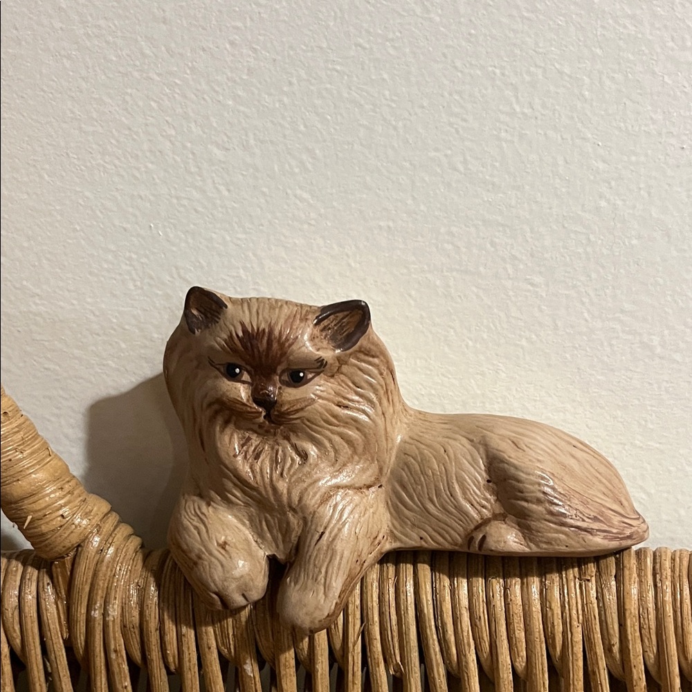 Small ceramic Lounging shelf ledge cat handmade